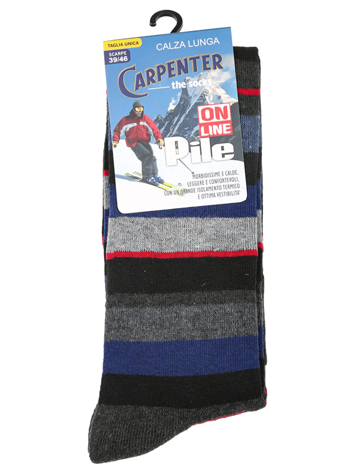 Carpenter Calze lunghe da uomo pile a righe