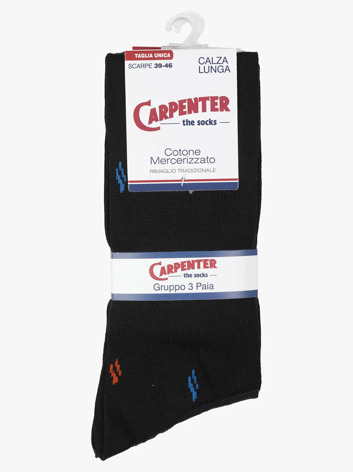 Carpenter 3 Paia di calze lunghe da uomo in cotone mercerizzato