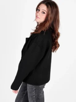 158c Cappotto corto da donna oversize con chiusura doppiopetto