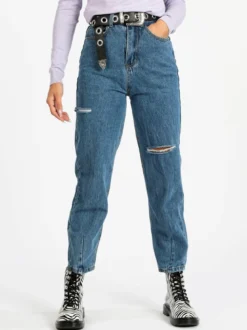 C'Est Monique Jeans baggy con strappi