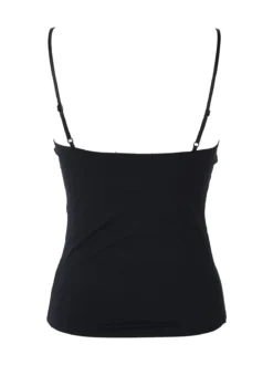 C'Est Monique Top donna con coppe imbottite e spalline sottili - nero