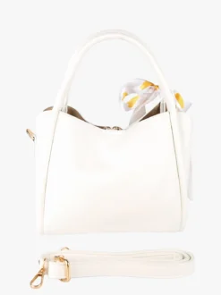 Charro Borsa a mano mini tote con foulard - bianco