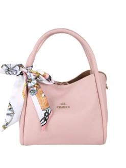 Charro Borsa a mano mini tote con foulard - rosa