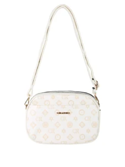 Charro Borsa a tracolla da donna con logo - bianco