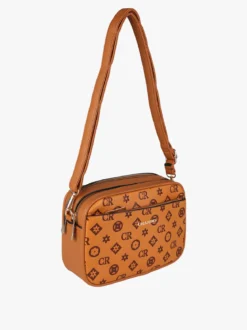 Charro Borsa a tracolla da donna con stampa monogramma - cuoio