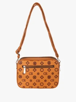 Charro Borsa a tracolla da donna con stampa monogramma - cuoio