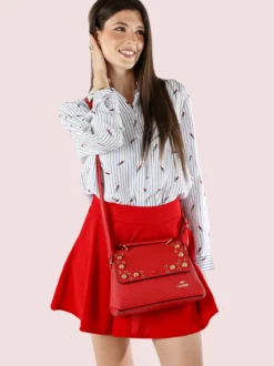Charro Borsa frame con tracolla e borchie - rosso