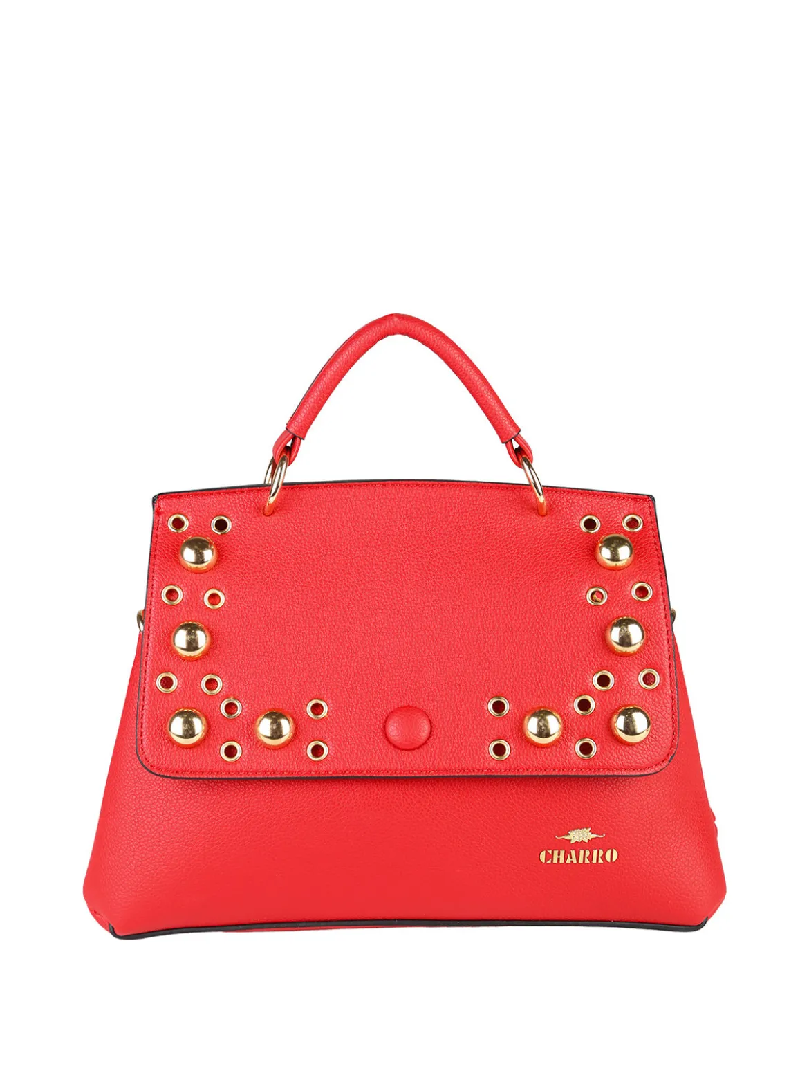Charro Borsa frame con tracolla e borchie - rosso
