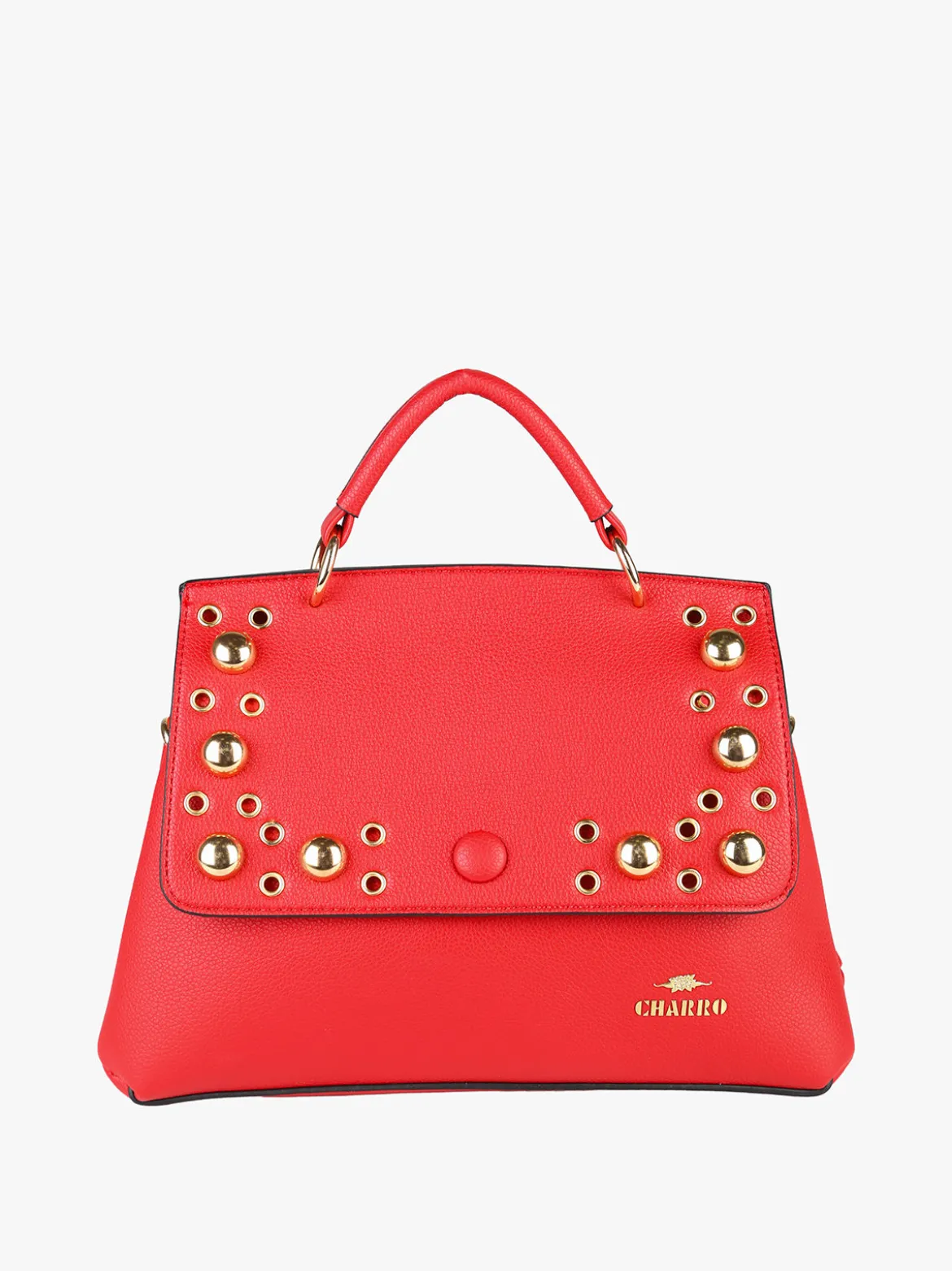 Charro Borsa frame con tracolla e borchie - rosso