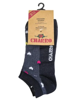 Charro Confezione da 3 paia di calze corte da donna in cotone