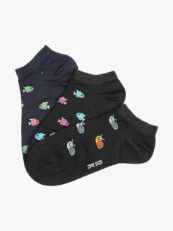 Charro Confezione da 3 paia di calze corte sneakers da donna in cotone