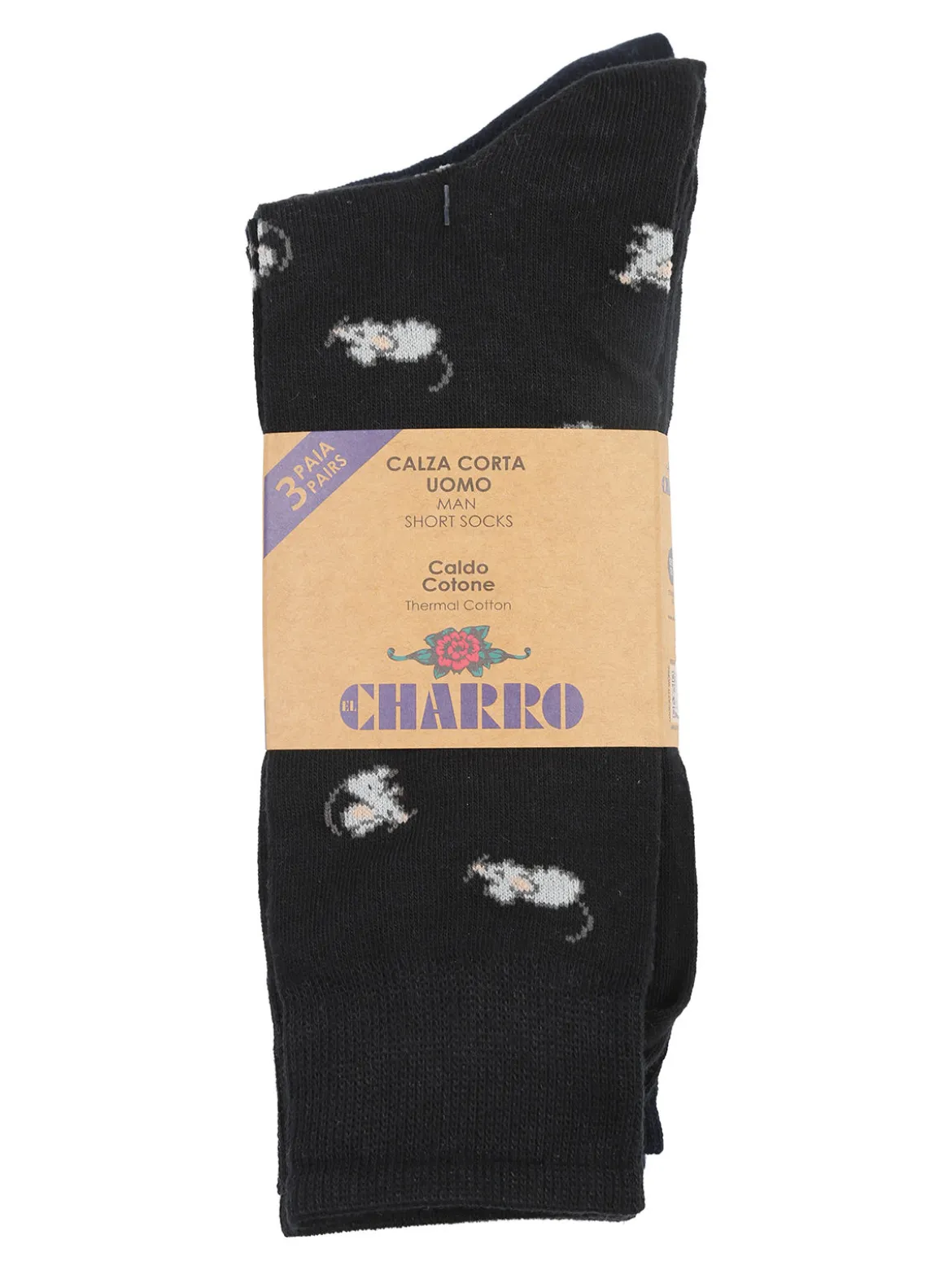 Charro Confezione da 3 paia di calze corte uomo