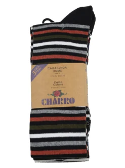Charro Confezione da 3 paia di calze lunghe uomo a righe