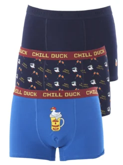 Chill Duck Confezione da 3 boxer da uomo in cotone con stampe disegni