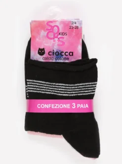 Ciocca Calze da bambina 3 paia in caldo cotone