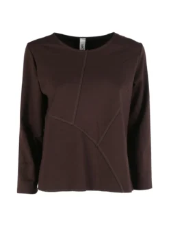 158c Maglia donna oversize a maniche lunghe - moro