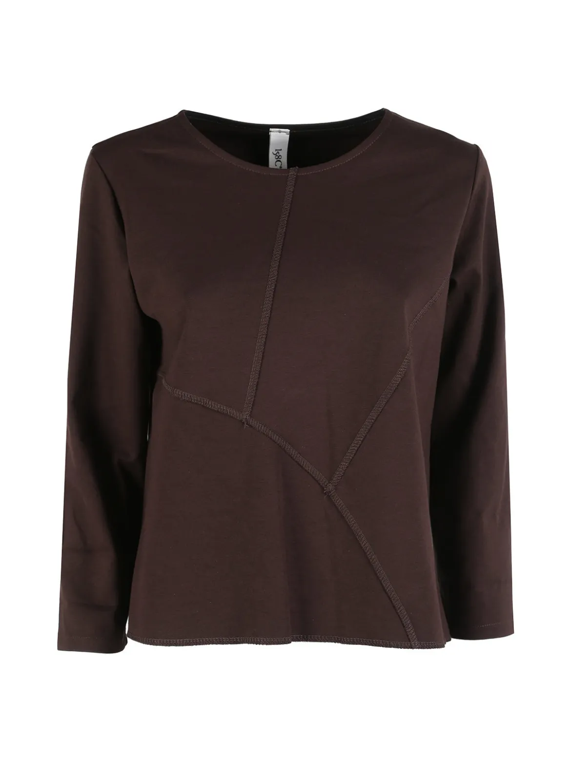 158c Maglia donna oversize a maniche lunghe - moro