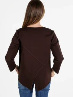 158c Maglia donna oversize a maniche lunghe - moro