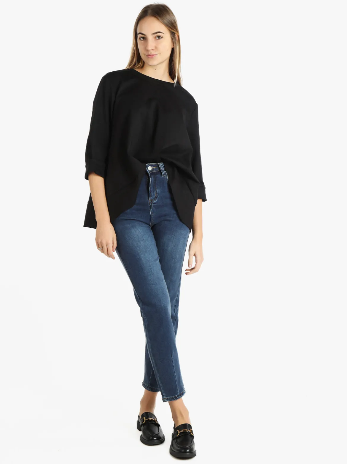 158c Maglia donna oversize asimmetrica