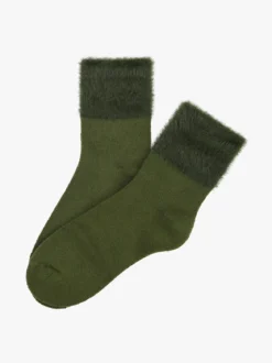 Coconuda Calze corte da donna con bordo peloso - verde