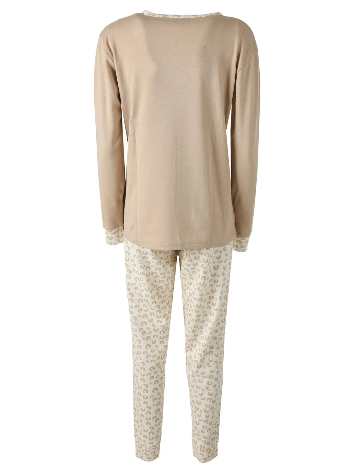 Coconuda Pigiama donna animalier in cotone - sabbia