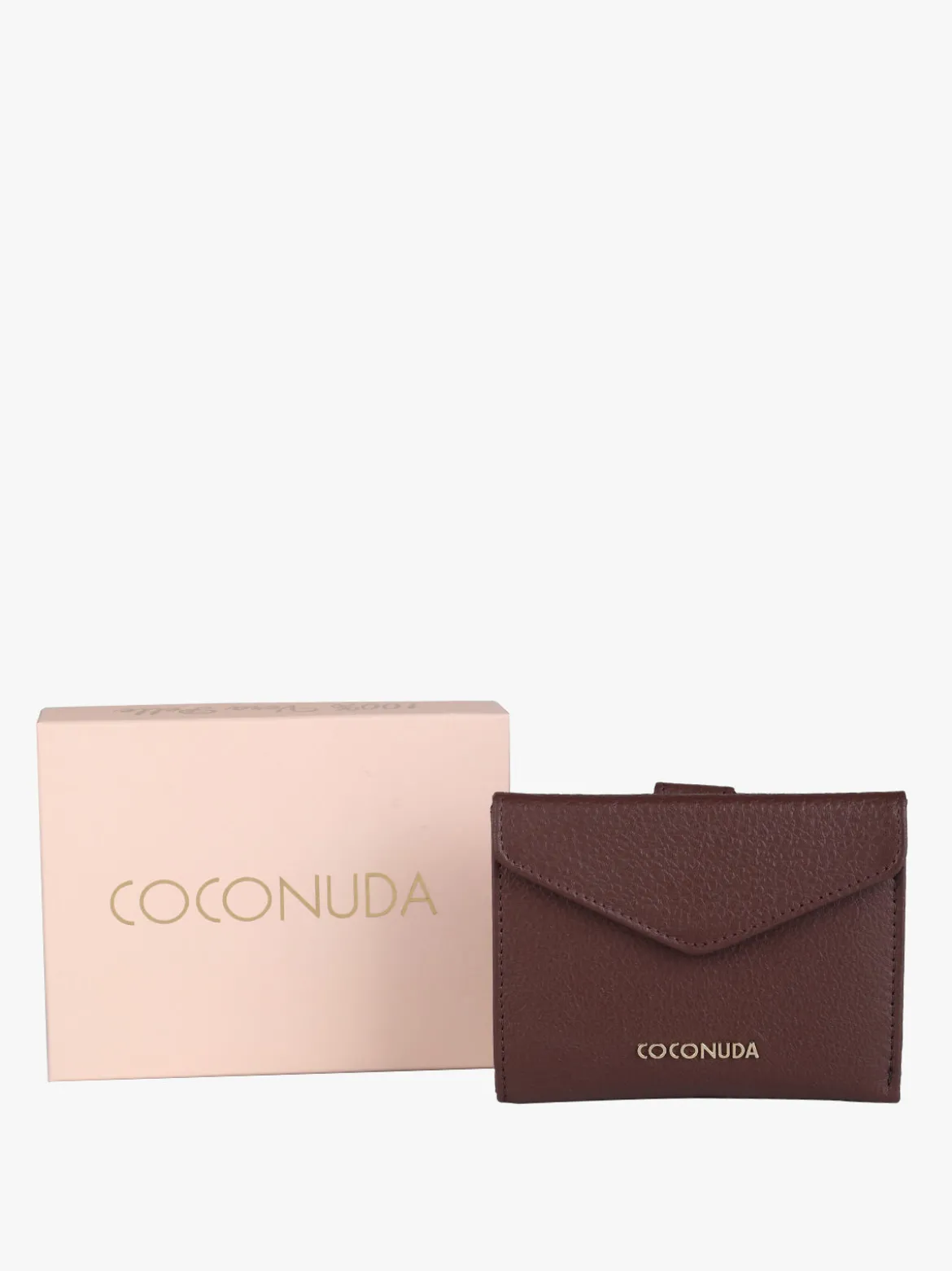 Coconuda Portafoglio in pelle da donna con bottone e bustina removibile