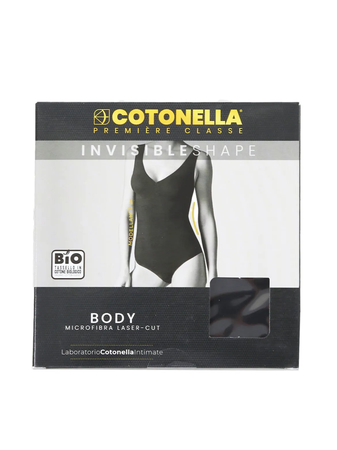 Cotonella AD691 Body donna invisibile in microfibra taglio laser - bianco