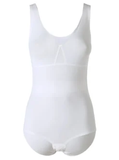Cotonella AD691 Body donna invisibile in microfibra taglio laser - bianco