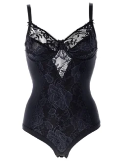 Cotonella CD521B Body donna in pizzo con ferretto coppa B - nero