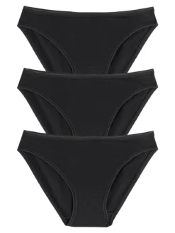 Cotonella Confezione da 3 mini slip da donna in cotone bielastico