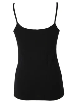 Cotonella Top donna in cotone bielastico con spalline strette - nero