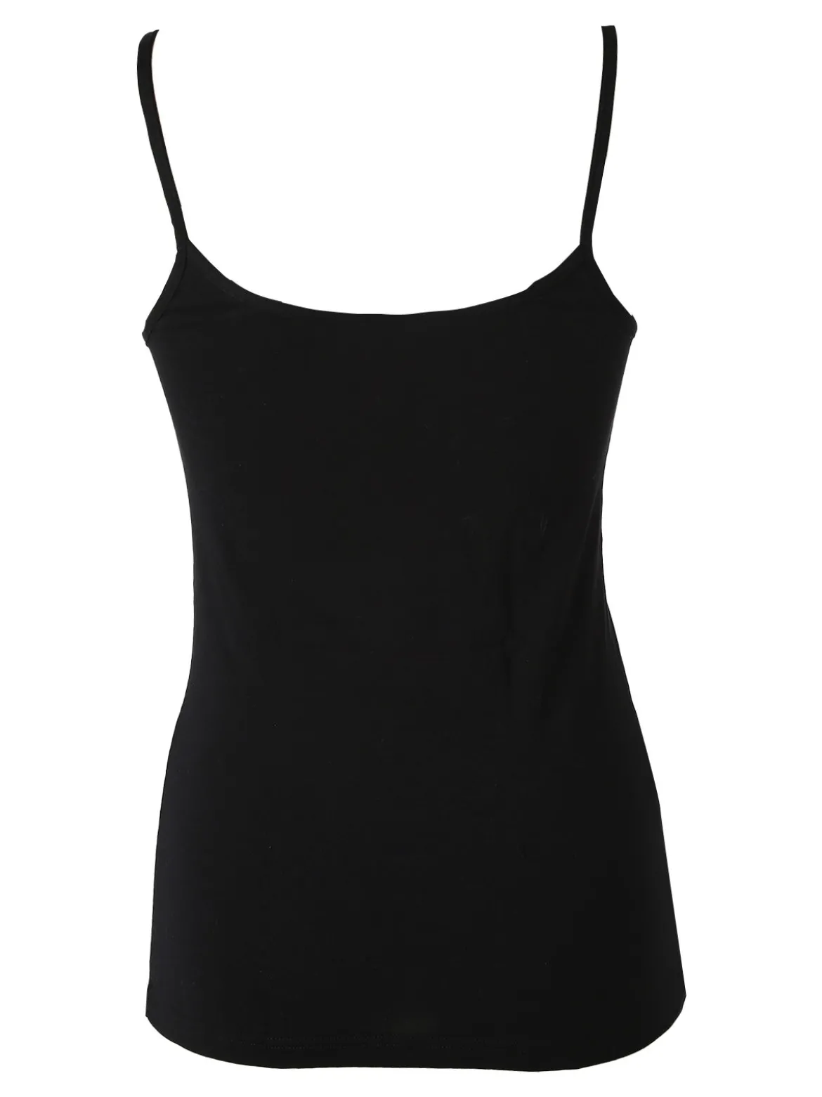 Cotonella Top donna in cotone bielastico con spalline strette - nero