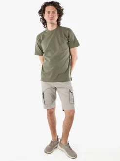 Cotton Belt Bermuda cargo da uomo in cotone stretch - sabbia
