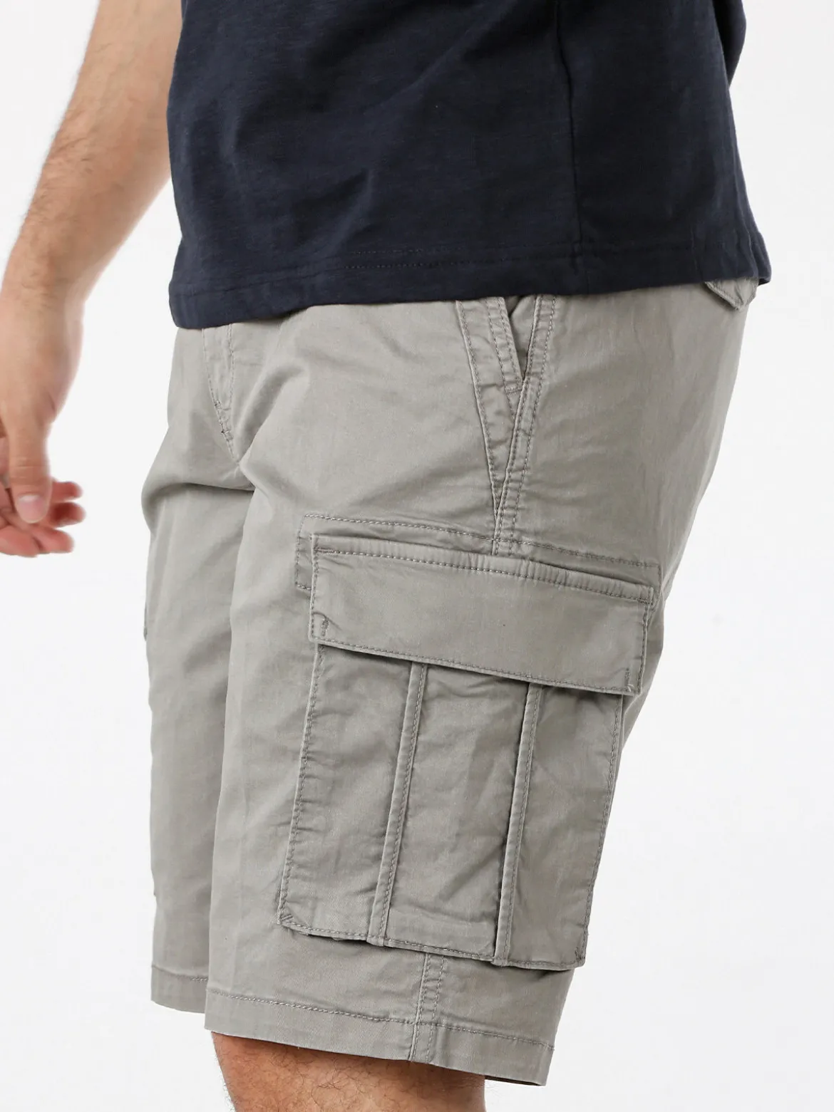 Cotton Belt Bermuda da uomo in cotone stretch con tasconi - grigio
