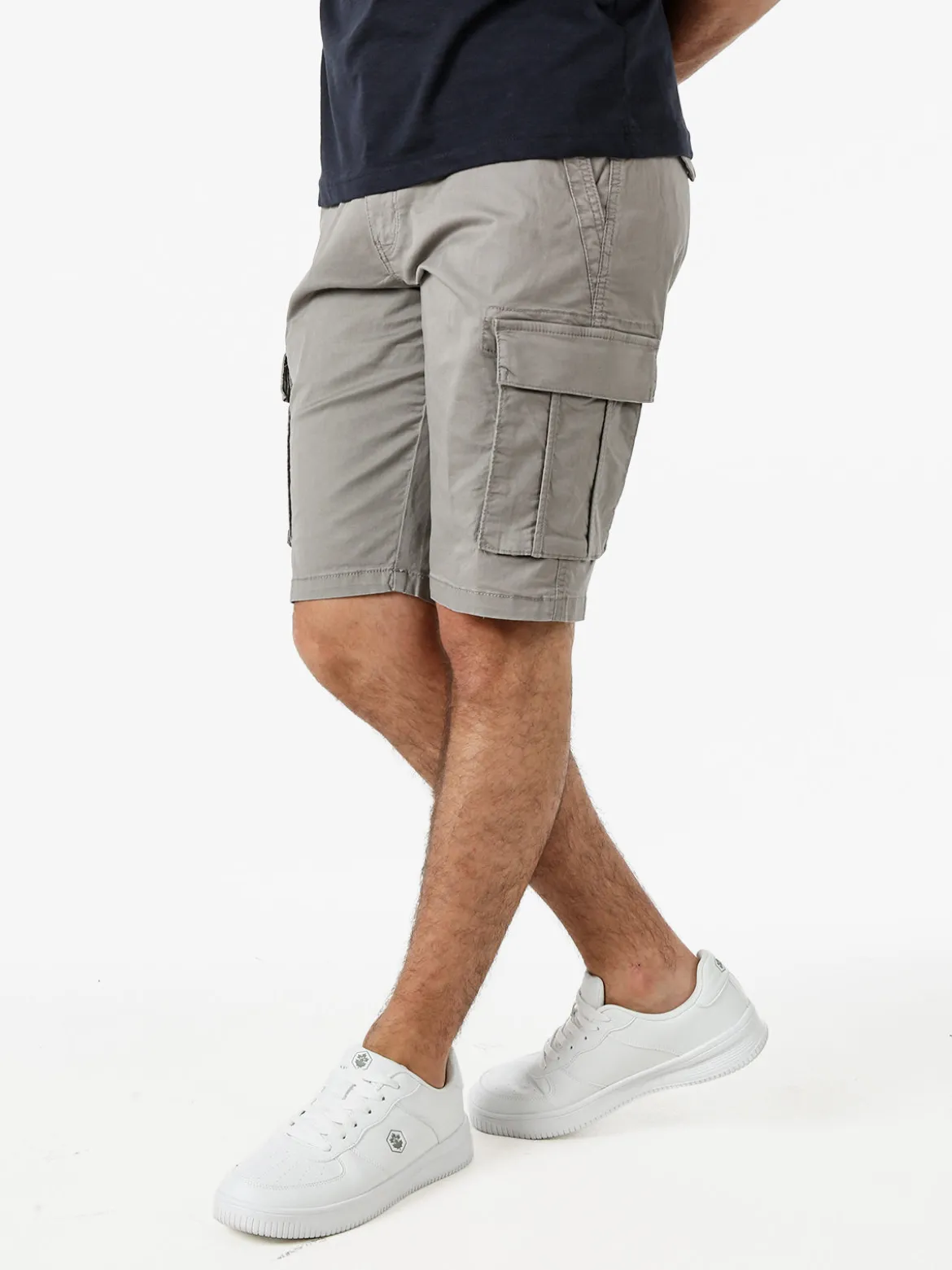 Cotton Belt Bermuda da uomo in cotone stretch con tasconi - grigio