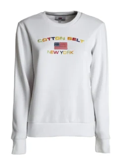 Cotton Belt Felpa pesante da donna con scollo tondo