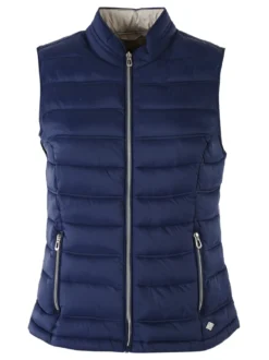 Cotton Belt Gilet imbottito da donna con zip - blu