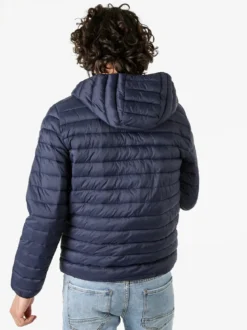Cotton Belt Giubbino da uomo modello 100 grammi con cappuccio e zip - blu scuro