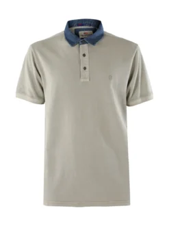 Cotton Belt Polo da uomo in cotone a maniche corte - sabbia
