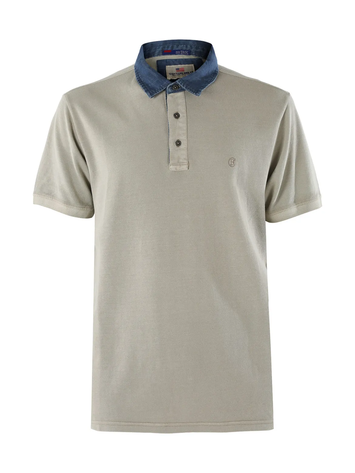 Cotton Belt Polo da uomo in cotone a maniche corte - sabbia