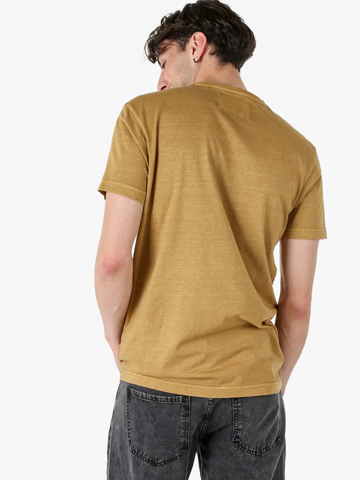 Cotton Belt T-shirt da uomo in cotone con stampa - marrone