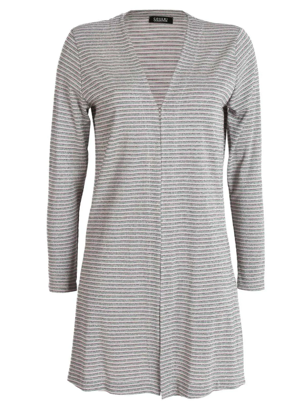 Coveri Collection Cardigan lungo aperto a righe sottili