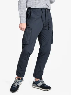 Coveri Collection Pantaloni cargo da uomo in cotone con coulisse