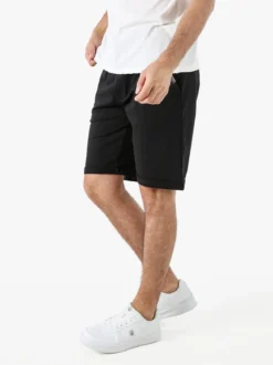 Coveri Moving Bermuda da uomo in cotone con coulisse e risvolti sul finale - nero