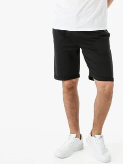 Coveri Moving Bermuda da uomo in cotone con coulisse e risvolti sul finale - nero