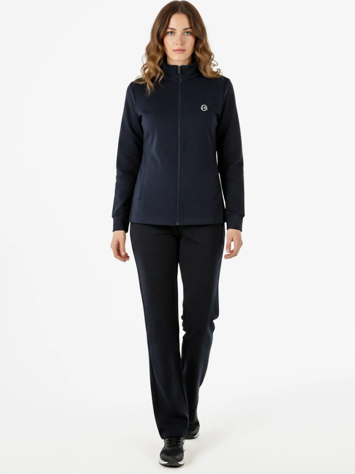 Coveri Moving Completo tuta da donna 2 pezzi in cotone full zip - blu scuro
