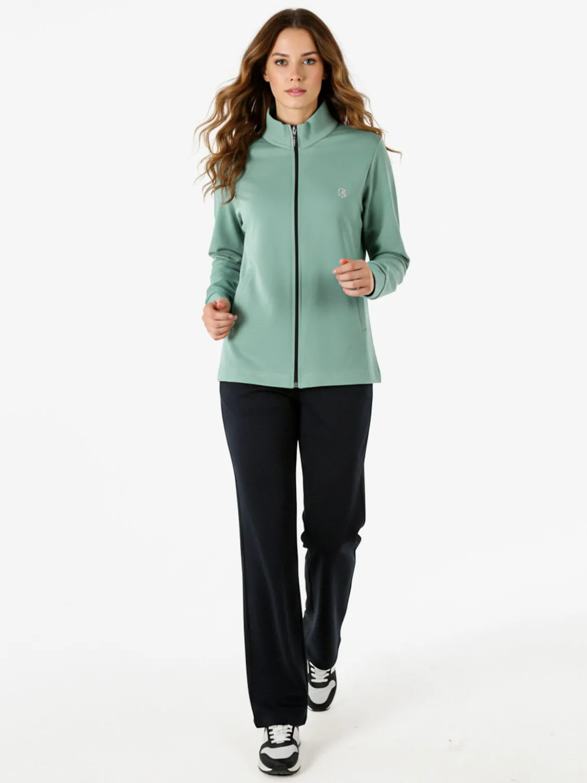 Coveri Moving Completo tuta da donna 2 pezzi in cotone full zip - acqua marina