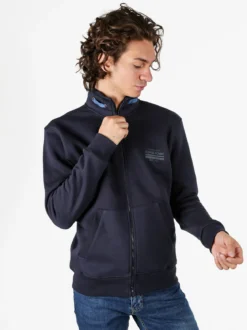 Coveri Moving Felpa da uomo a collo alto con cerniera - blu scuro