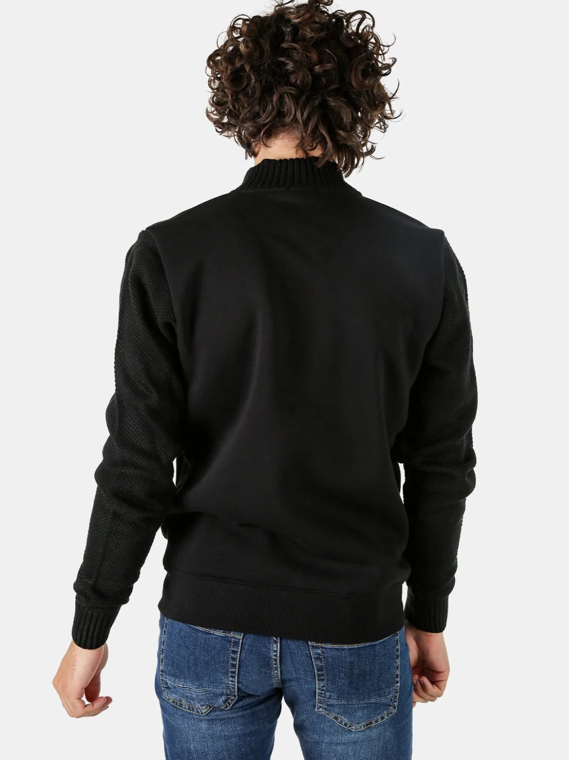 Coveri Moving Felpa da uomo con maniche in maglia - nero