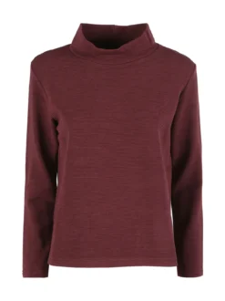 Coveri Moving Maglia donna a maniche lunghe accollata - bordeaux